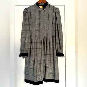 Nina Ricci prince of wales check wool dress